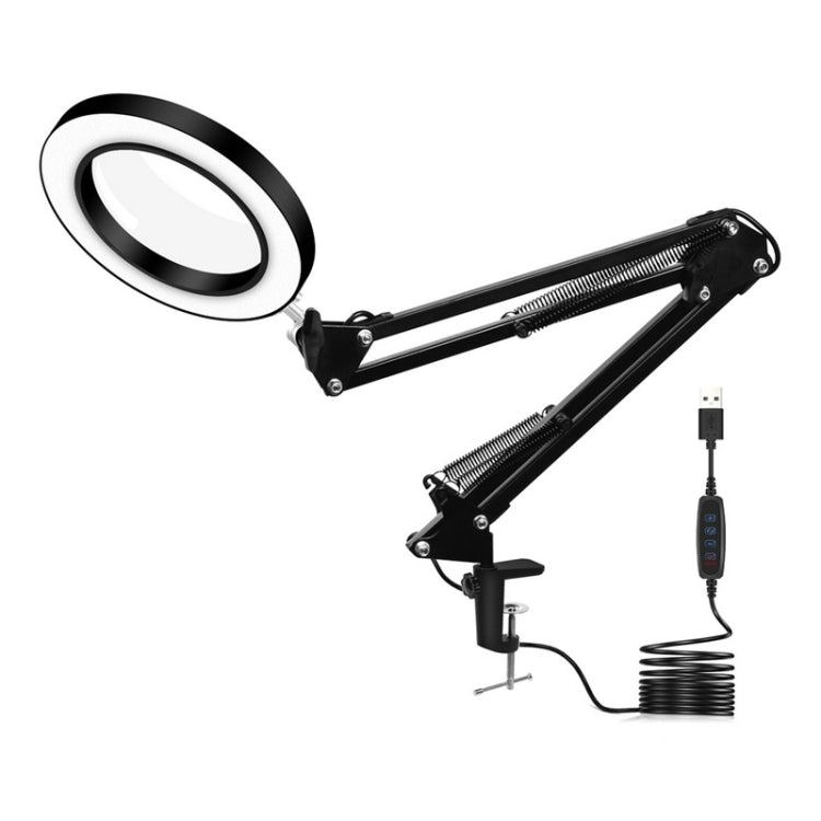 Protezione per gli occhi a LED Luce per libro da lettura Clip pieghevole USB Lente d'ingrandimento Luce per manutenzione elettronica, 5X-S (Black) Protezione per gli occhi a LED Luce per libro da lettura Clip pieghevole USB Lente d'ingrandimento Luce per manutenzione elettronica, 5X-S (Black)